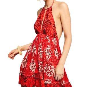 Free People Red Halter Dress